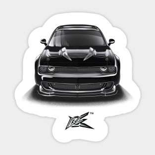 dodge challenger demon black Sticker